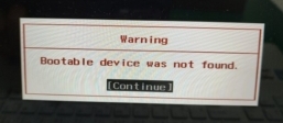 boot device was not found